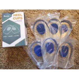 New Gel Silicone Heel Cups/Pads - 6 Pack Heel Lifts for Achilles Tendonitis